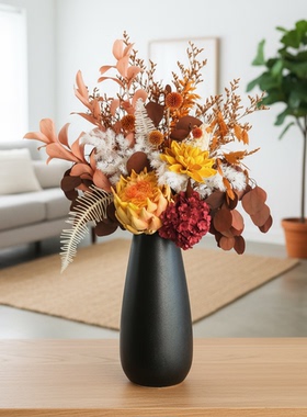 永生绣球洋蓟干花花束桔叶蓬莱松网红植物家居装饰真花干花艺摆件