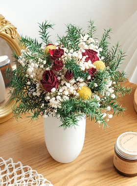 永生满天星玫瑰干花花束家居装饰摆件ins网红礼物干花摄影道具