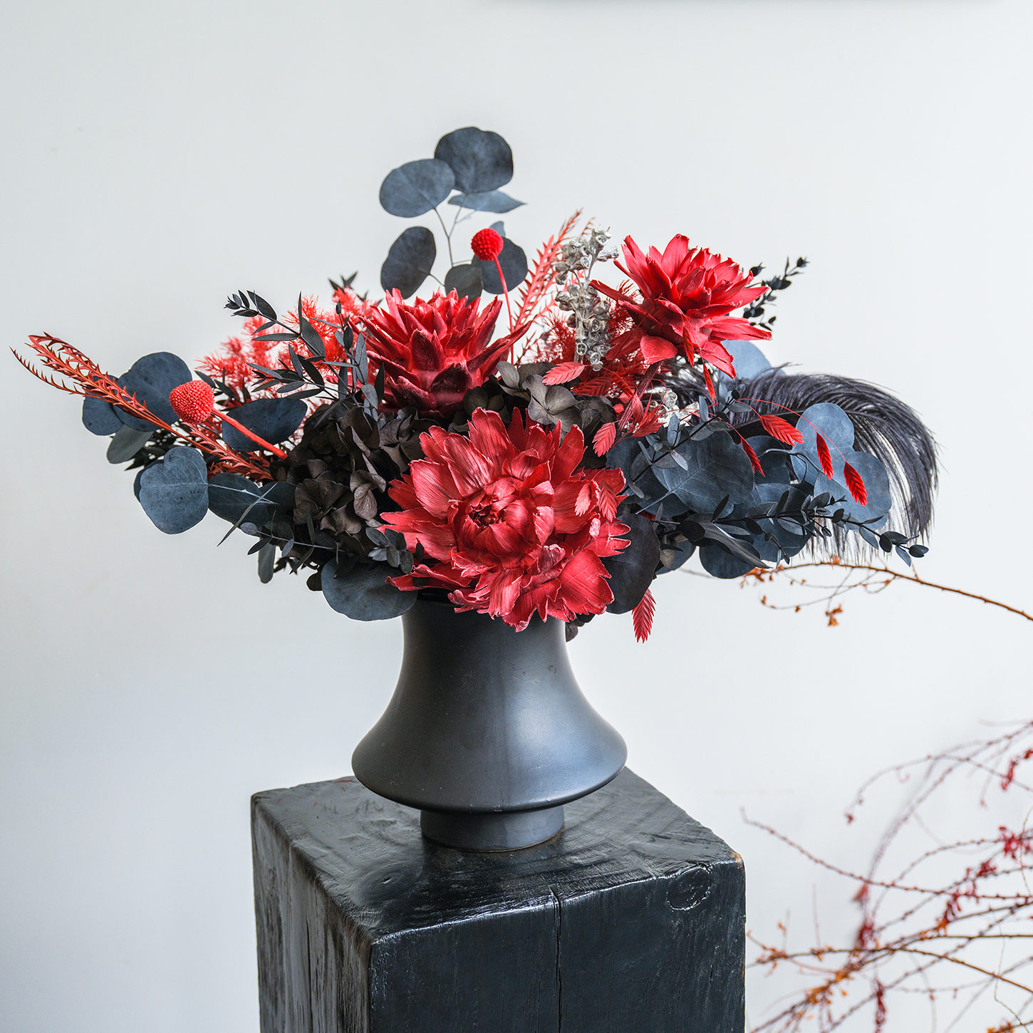 永生花绣球洋蓟干花束家居装饰