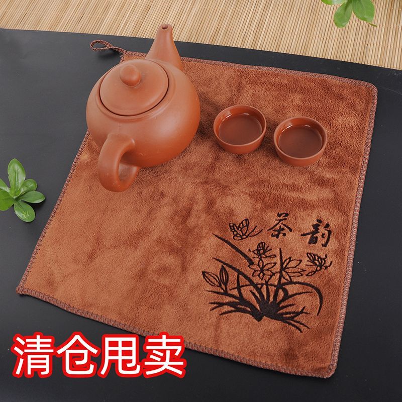 吸水加厚高档茶巾茶布茶具茶杯毛巾茶席茶几茶桌抹布茶台专用配件