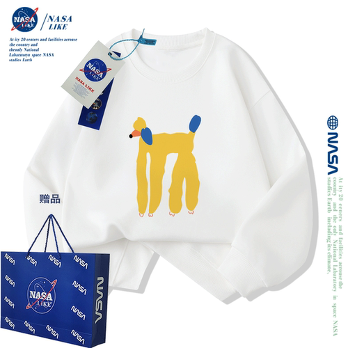 NASA联名男童女童秋冬圆领卫衣加绒加厚中大童儿童洋气潮牌亲子装
