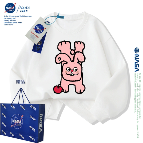 NASA联名女童秋冬新款圆领卫衣加绒加厚中大童儿童洋气潮牌亲子装