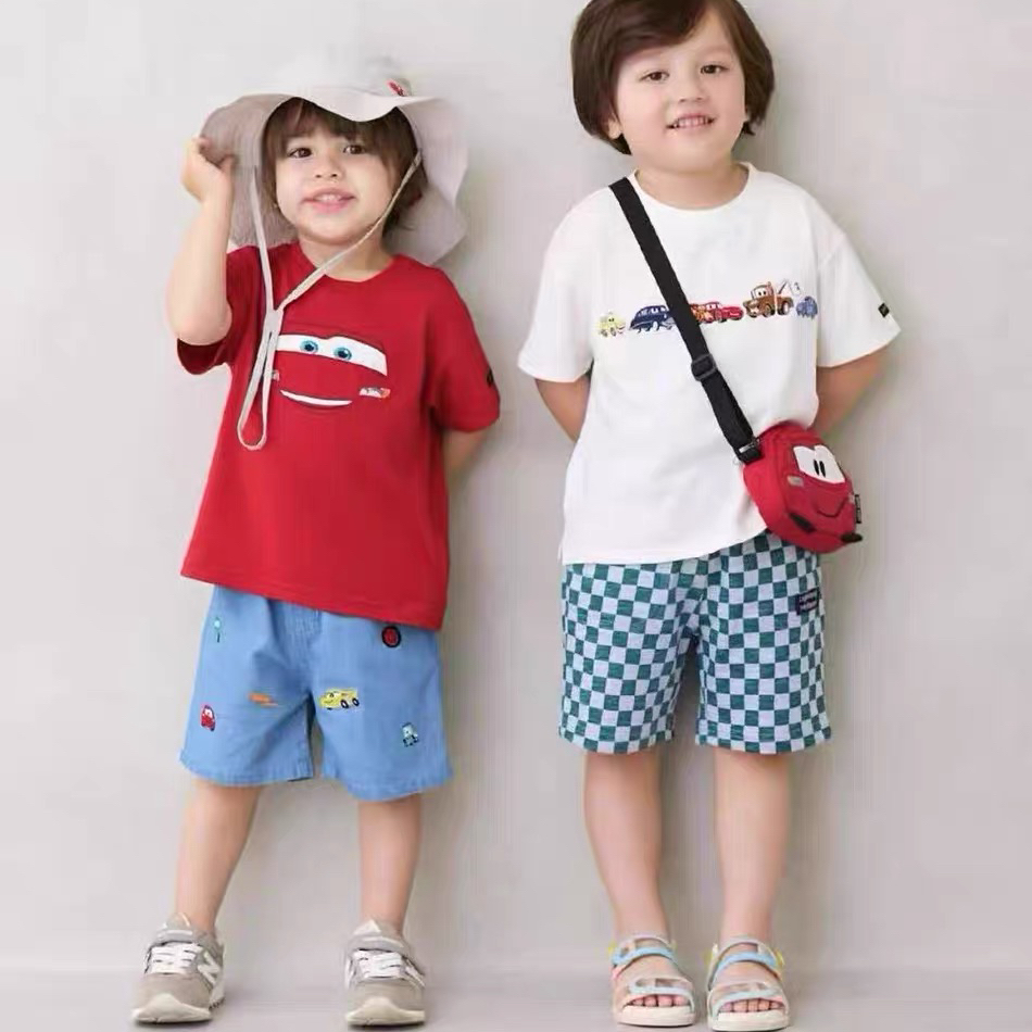 现货 日D pm95赛车麦昆卡套联名系列刺绣套装短袖T短裤斜挎包腰包