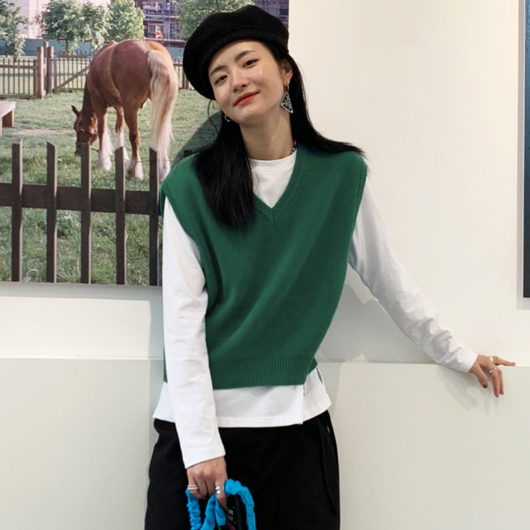 EALA温柔休闲风新款针织马甲