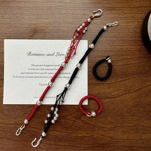 S925纯银千丝万缕红绳手链女本命年手绳情侣手饰小众设计时尚个性