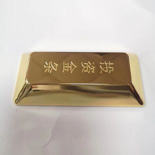 仿真金条中国黄金梯形铜镀金银行金店样品装饰摆设展示