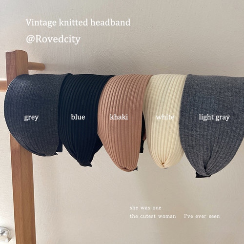 易梦玲同款复古针织发箍加宽