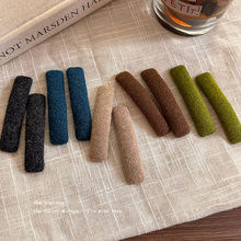 韩系纯色布艺长方形发夹女前额刘海夹侧边夹BB夹一字夹子发卡发饰