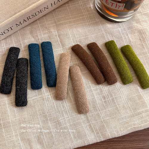 韩系纯色布艺长方形发夹女刘海夹