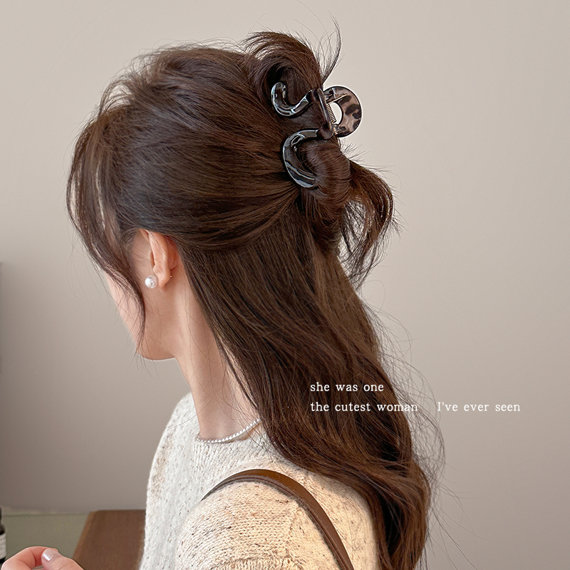 简约异形几何半扎发抓夹女气质鲨鱼夹发卡后脑勺夹子头饰发夹发饰