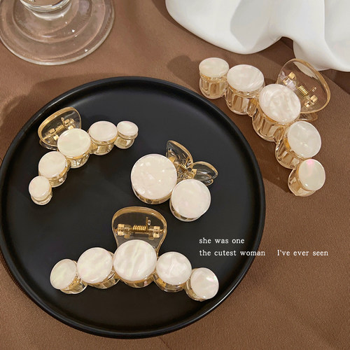 新款亚克力人鱼姬珍珠后脑勺抓夹