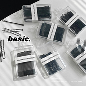 黑色盒装 无痕u形盘发固定夹丸子头发夹女隐形发卡一字夹卡子夹子