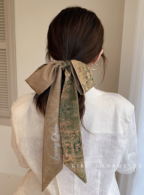 高级感丝巾发带网红2025年新款发箍飘带头箍女绑发头巾发捆头饰品