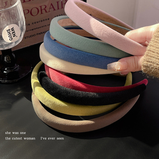 气质发窟洗漱专用发卡头饰秋冬 压发头箍法式 绒布细款 发捆发箍女款