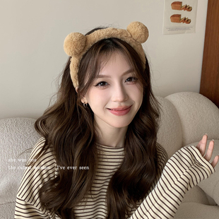 可爱小熊耳朵发箍女款 洗脸专用压发头箍高颅顶束发捆发卡头饰发窟