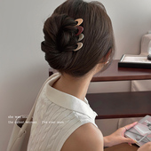 u型小鱼发夹倒插梳懒人盘发神器固定丸子头夹子发卡隐形一字夹女