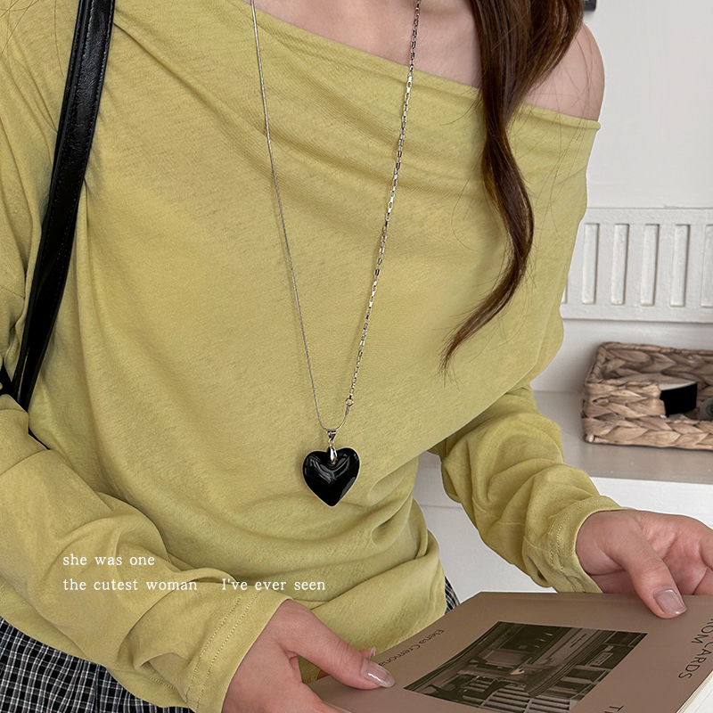 ins风博主同款大号爱心吊坠项链~