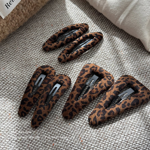 秋冬豹纹bb夹发夹边夹侧边发卡女