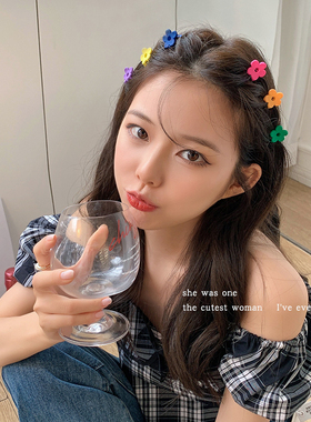 磨砂花朵小抓夹小巧精致发卡女秋季碎发侧边前额刘海夹子头饰发夹