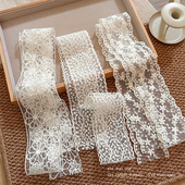 韩系ins风白色蕾丝发带女2025新款 绑发飘带丝巾百搭头巾腰带配饰