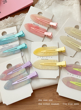 彩色可爱无痕发夹边夹侧边碎发刘海夹前额发卡头饰精致小夹子发饰