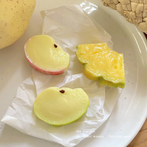 青苹果片可爱趣味发夹