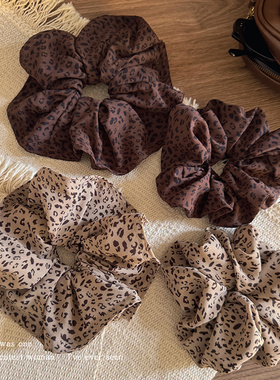 韩国东大门豹纹大肠发圈女2025新款扎头发绳秋冬复古头绳头花发饰