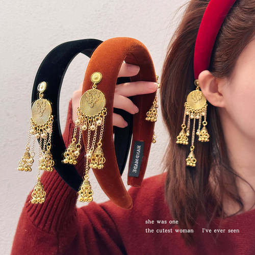 苗疆民族风丝绒发箍高级感