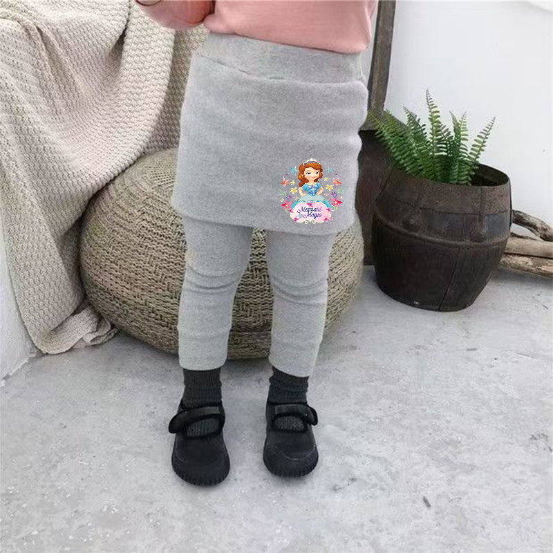 女童打底裤外穿秋冬儿童假两件中小童裤子宝宝双面德绒裙裤保暖裤
