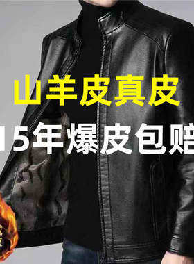 立领真皮衣秋冬好男士加绒厚