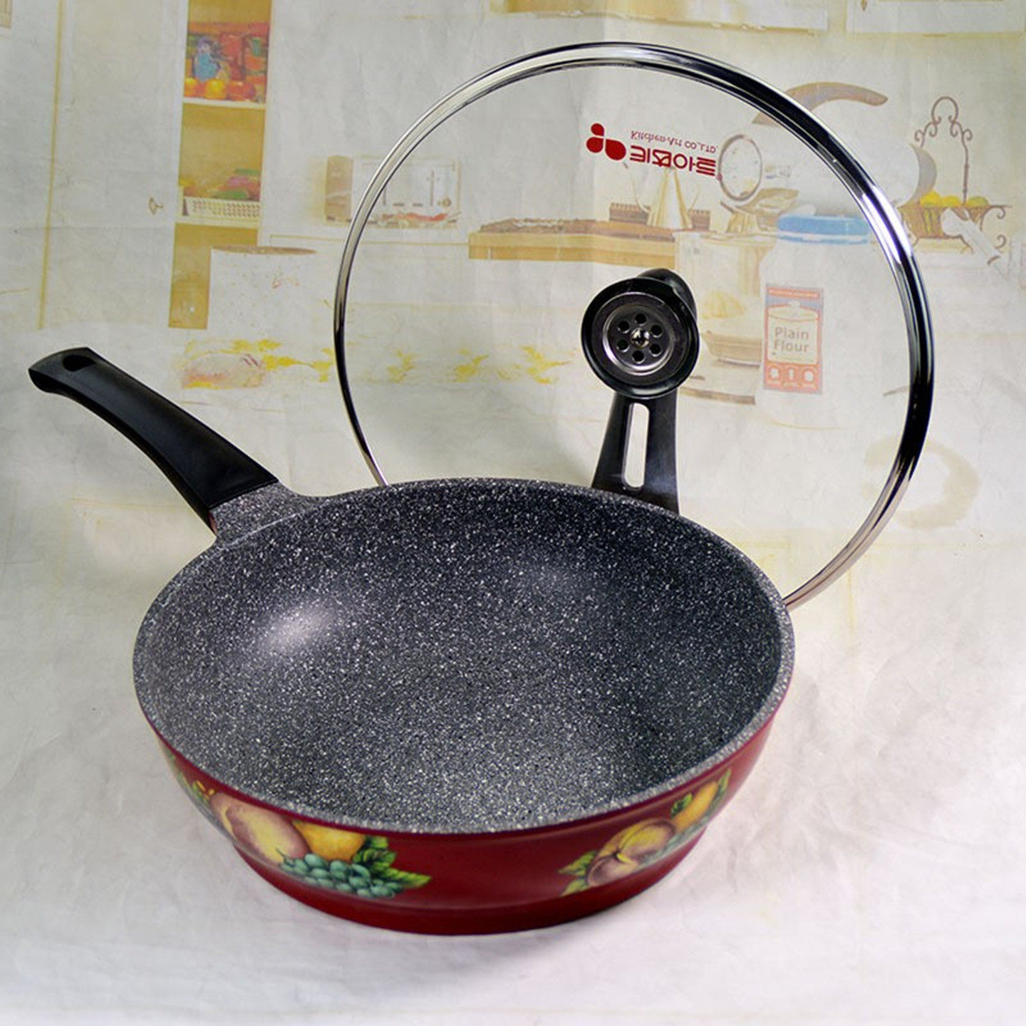 韩国韩式JORIHANI电磁炉通用大众麦饭石不粘锅炒锅无烟锅炒锅通用