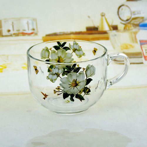 韩国大容量耐热玻璃家用早餐杯