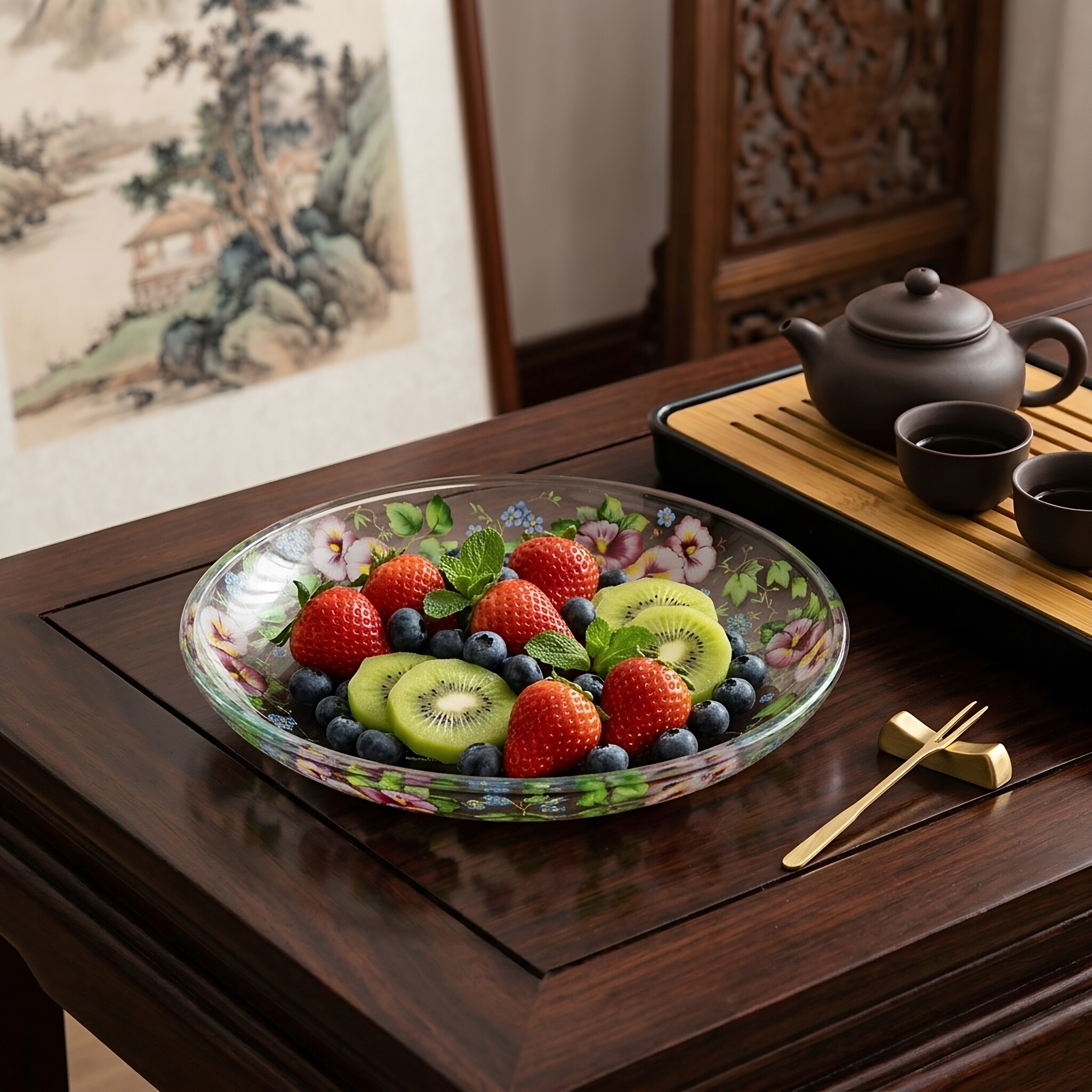韩国玻璃盘西餐盘牛排盘家用餐具套装宴会甜品摆盘凉菜汤盘可微波