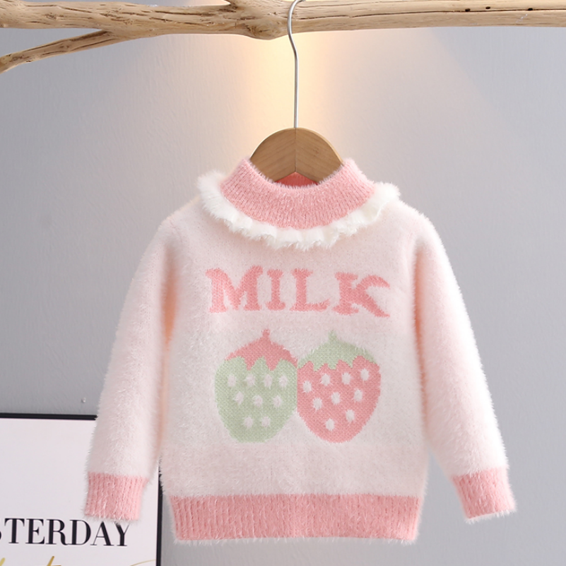 洋气打底衫女童水貂绒儿童毛衣