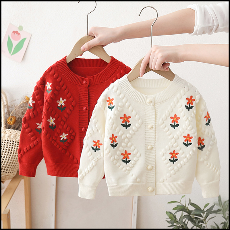 女童开衫毛衣2025新款春春季儿童洋气外套1韩版3女宝宝针织衫春装