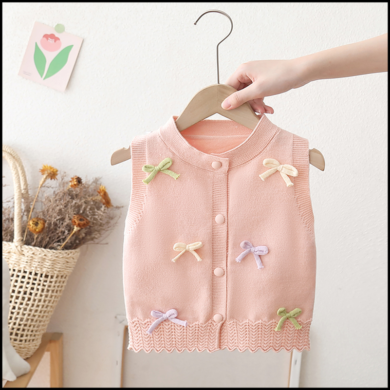 女童针织马甲春秋款2025新款洋气小女孩宝宝时尚春装毛衣儿童背心