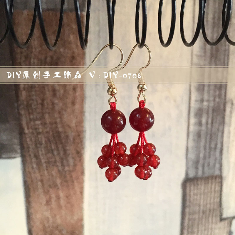 DIYÔ´´ÊÖ¹¤ÊÎÆ· ¶À¼ÒÉè¼Æ°Ù´îÌìÈ»ºìÂêè§s925´¿Òø¶ú»· ·À¹ýÃô
