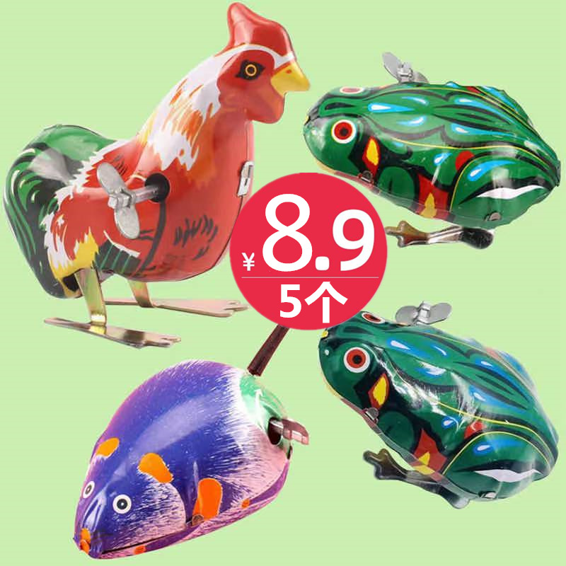 发条铁皮经典怀旧小青蛙弹跳