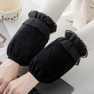 韩式秋冬蕾丝防污短袖可爱的成年学生在家工作的妇女防护袖