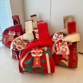 新年龙款 喜庆国风针织包伴手礼袋大容量收纳包手提包公司装 礼物袋