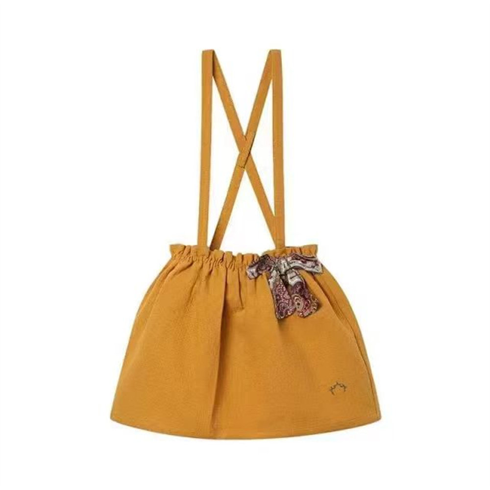 西班牙NANOS公主款时尚可爱蝴蝶结半裙可以拆卸背带裙吊牌价999