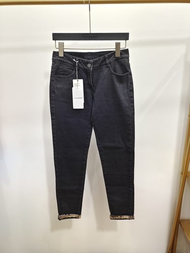 150码ZADIG&VOLTAIRE法国设计师儿童黑色休闲牛仔裤VGDAC6604Z