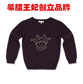 Marie Chantal 男童 秋冬  100%山羊绒 紫色 皇冠