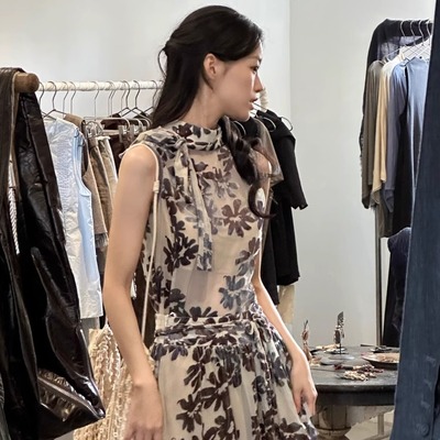 Ti提提 墨韵 原创烂花绒新中式改良套装国风两件套小众半身裙