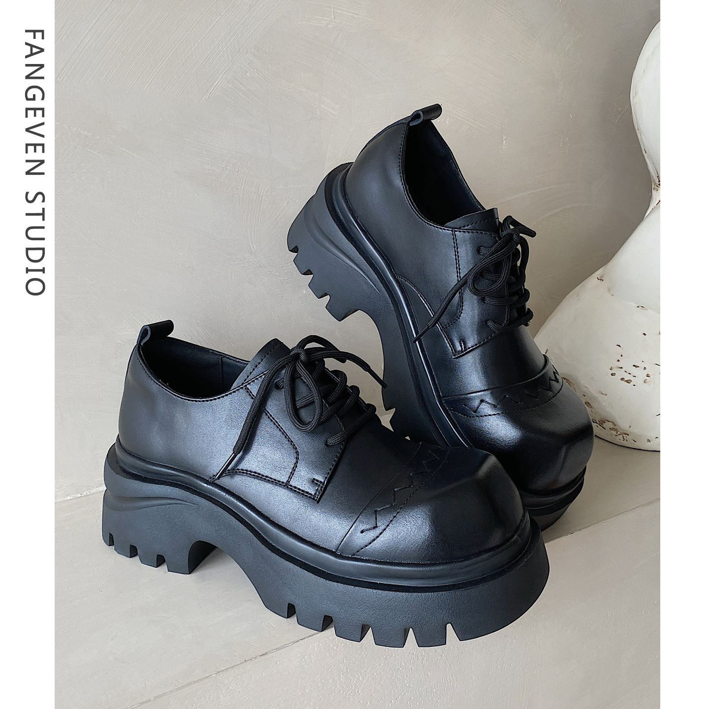 方头皮鞋男增高7厘米休闲皮鞋