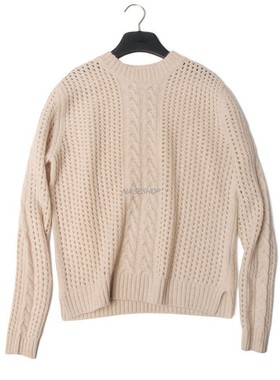 NASESHOP精选 法小众定制绒尖针织镂空小绞花女士休闲羊绒衫毛衣