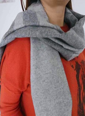 NASE SHOP 艾克妮瑞典浪漫字母羊绒拉绒面围巾披肩王俊凯同款