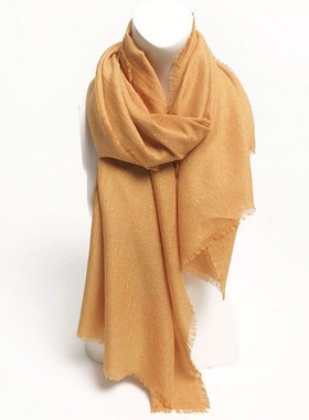 NASESHOP21精选分享体验 欧洲客户早春嵌金丝精织唯美散须巾B家