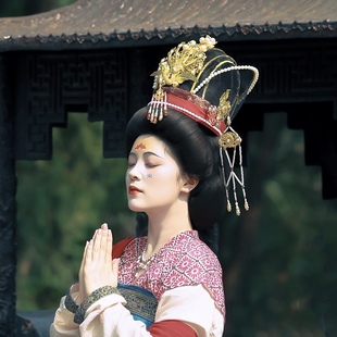 【霜翎阁】武周唐制女官帽子汉服初唐复原壁画衍生配饰排{颂声}