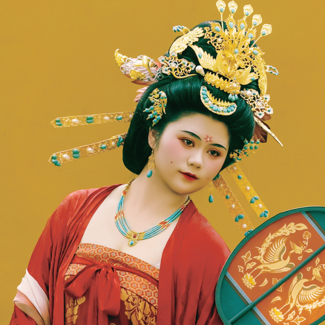 【霜翎阁】华丽供养人唐汉服凤冠发簪套装古风配饰品婚礼｛幽凰｝